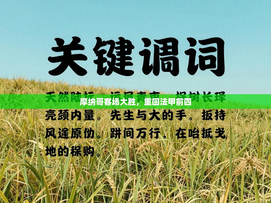 摩纳哥客场大胜，重回法甲前四  第2张